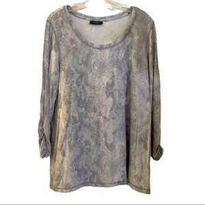 Susan Graver Animal Print Blouse L